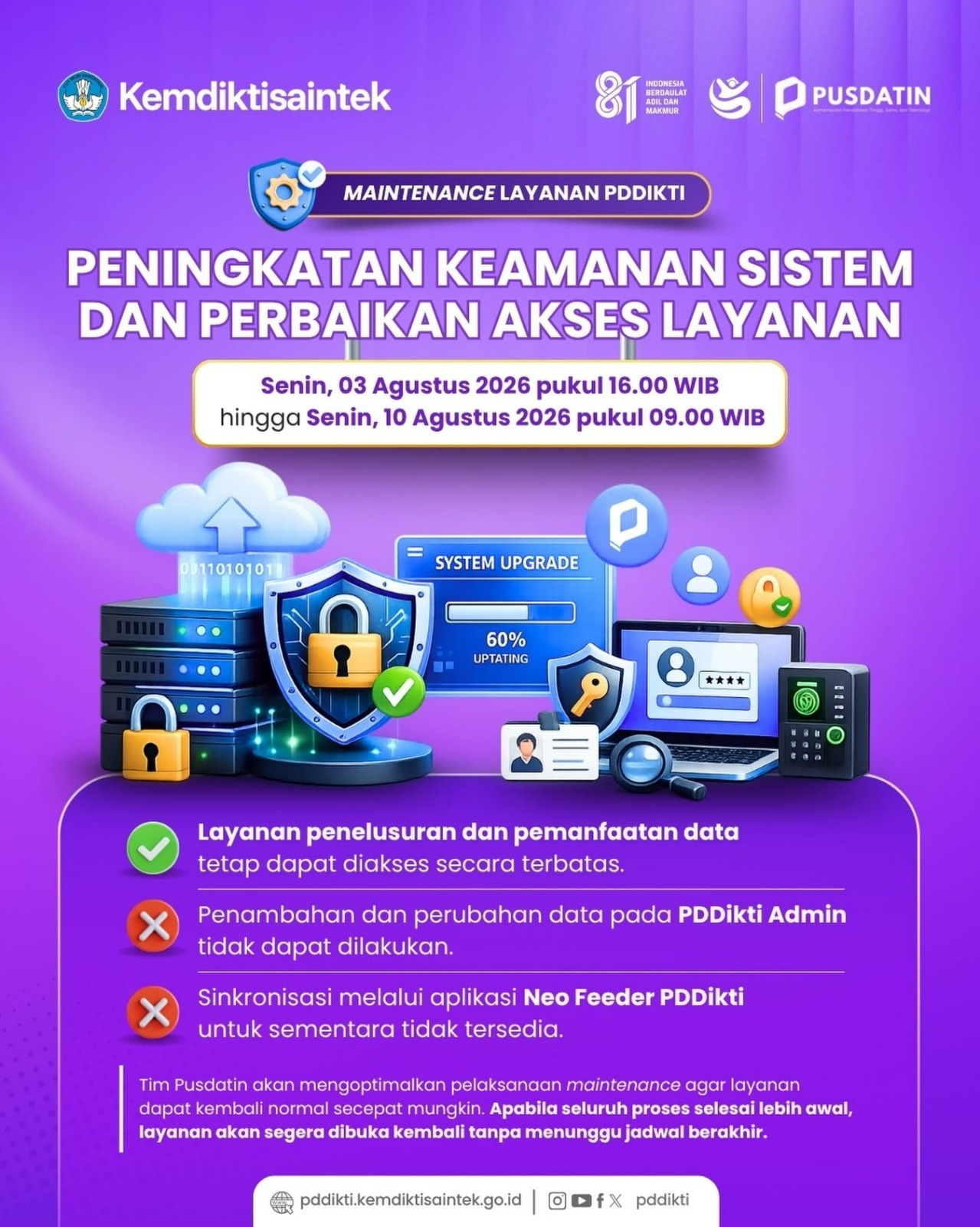 Maintenance Layanan PDdikti